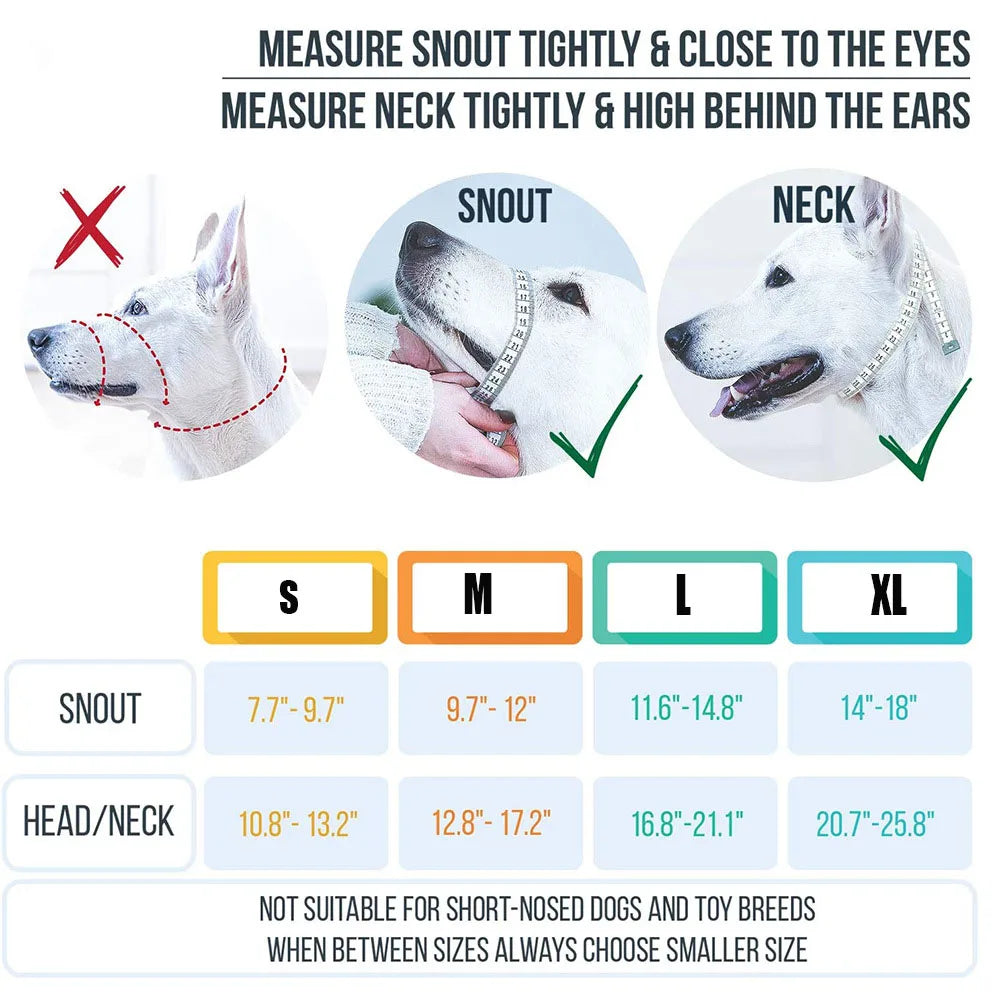 Breathable Nylon Dog Muzzle – Anti-Bark & Training Collar with Reflective Strips