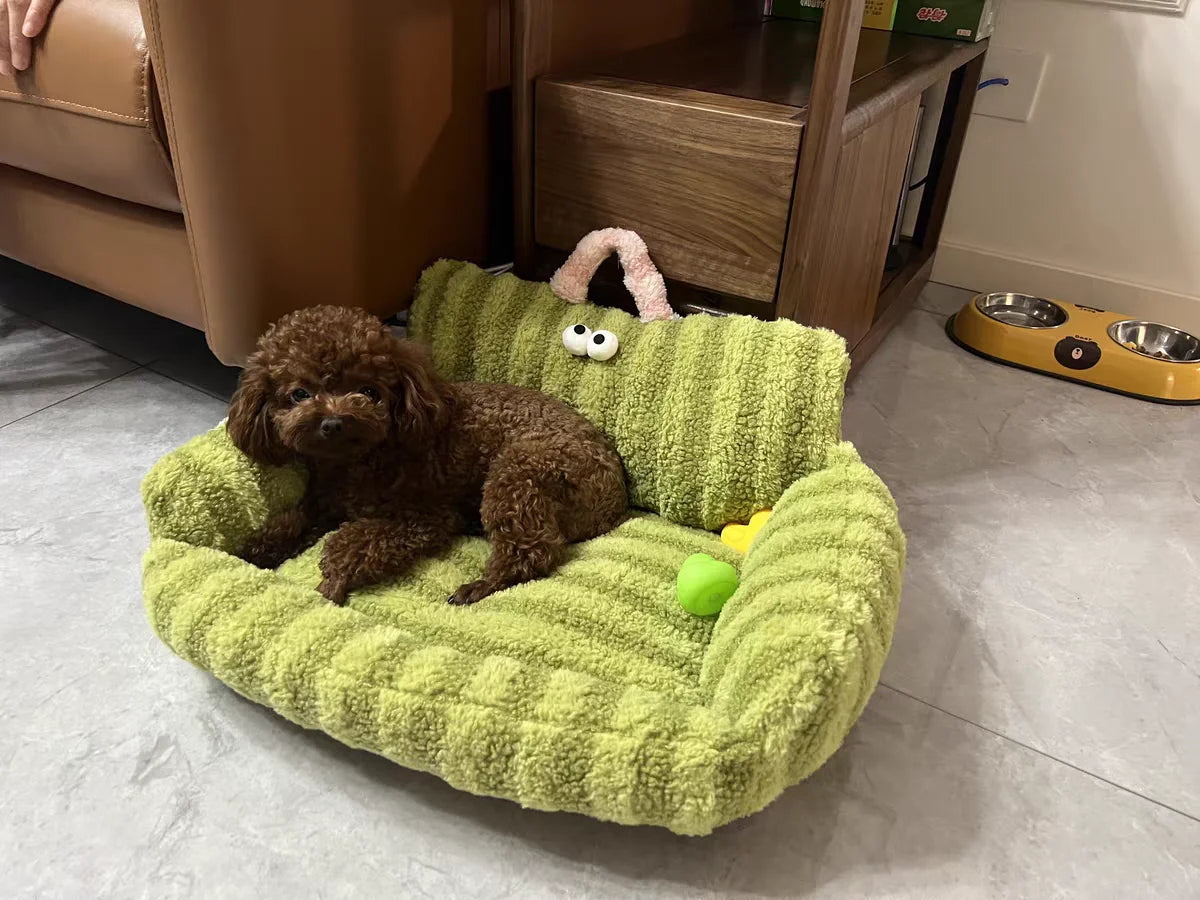 Winter Warm Puppy Sofa Bed – Cozy Cat & Dog Kennel Nest with Cushion Mat
