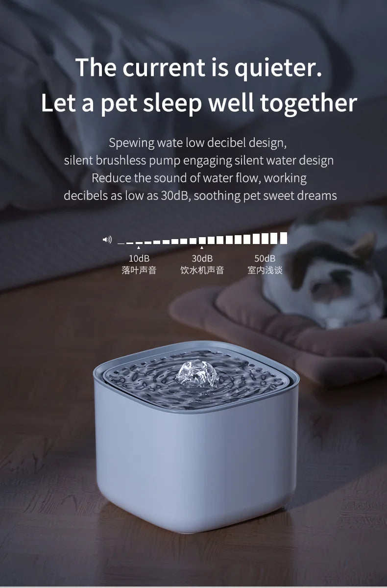 101oz/3L Automatic Pet Water Fountain with Induction Sensor – USB Quiet Cat & Dog Water Dispenser