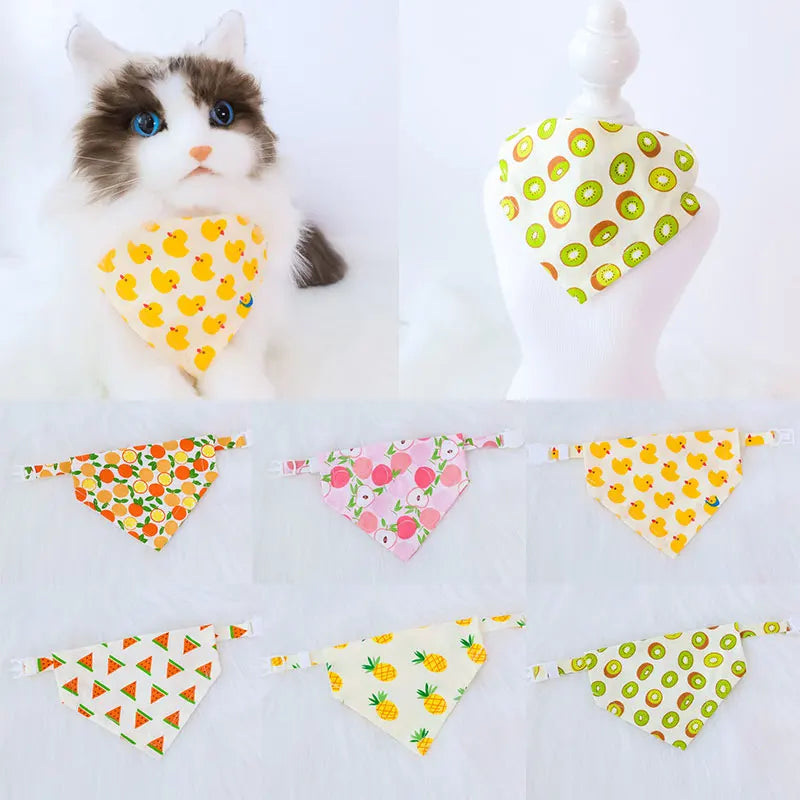 Adjustable Cotton Plaid Dog Bandana – Washable Pet Scarf with Bowtie Collar for Large Dogs & Cats