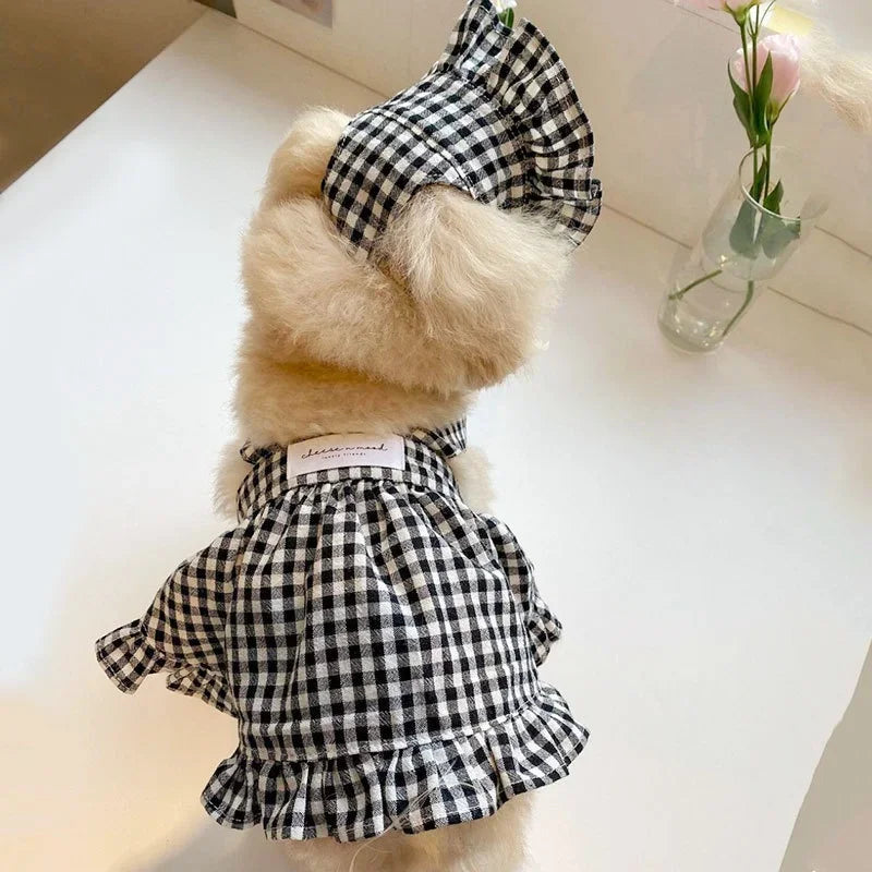 Pet Plaid Dress – Summer Suspender Skirt for Small Dogs & Cats, Cute Princess Outfit