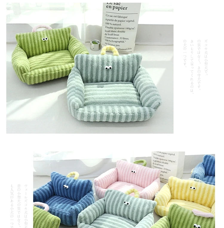 Winter Warm Puppy Sofa Bed – Cozy Cat & Dog Kennel Nest with Cushion Mat