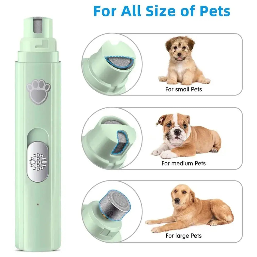 Electric Dog Nail Grinder – USB Rechargeable Pet Nail Clipper & Trimmer with Polisher Wheel for Dogs & Cats