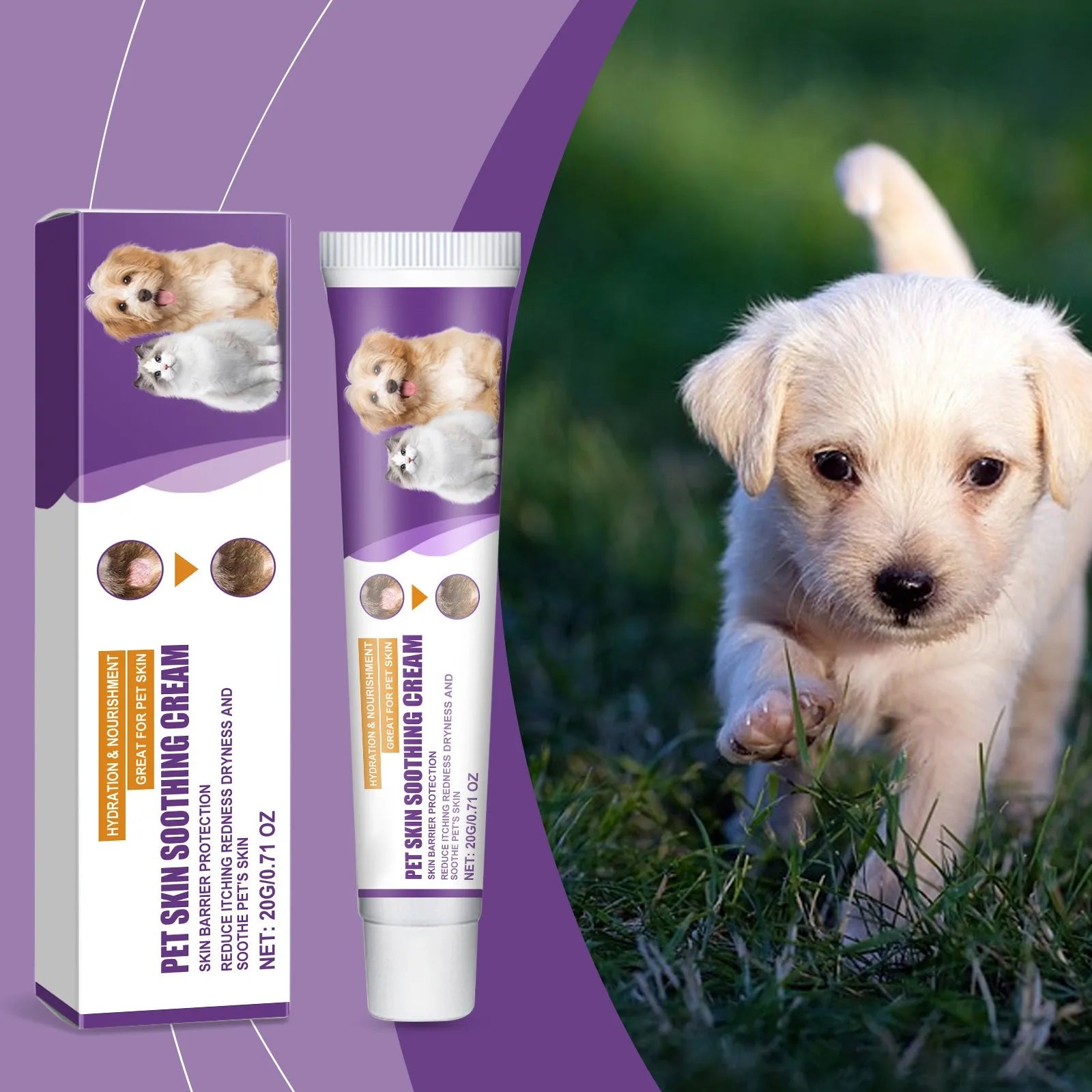 Pet Skin Care Cream – Itchy Skin Relief & Soothing Balm for Dogs & Cats