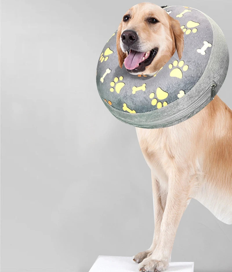 Inflatable Dog & Cat Recovery Collar – Soft Protective Anti-Bite Neck Ring (Elizabethan Style)