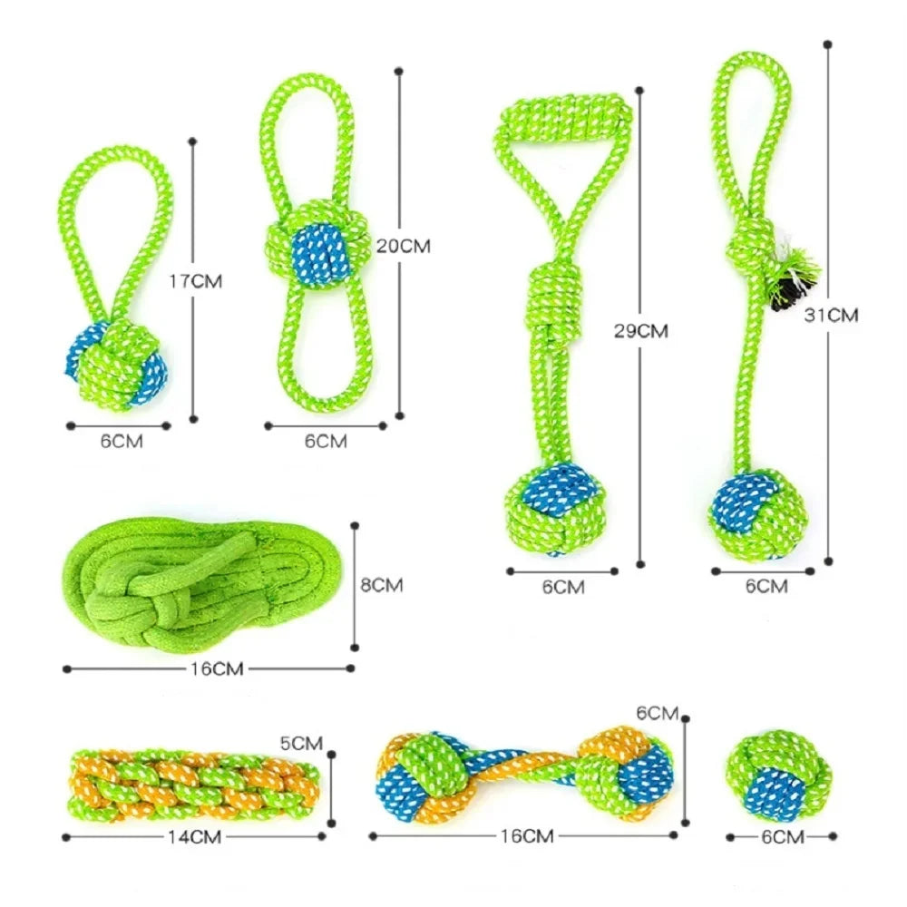 Dog Rope Toy with Ball – Small Dog Chew & Teeth Cleaning Toy, Interactive Puppy Training Play Toy
