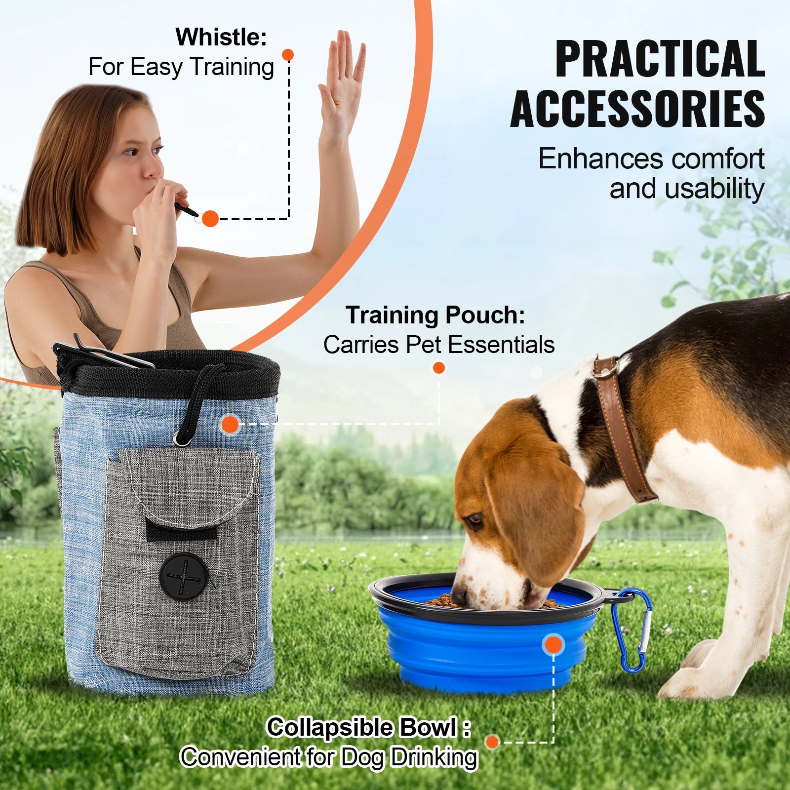 SucceBuy 5-Piece Dog Agility Training Equipment Set – Upgraded Obstacle Course Kit with Adjustable Hurdles, Tunnel, and Carry Bag