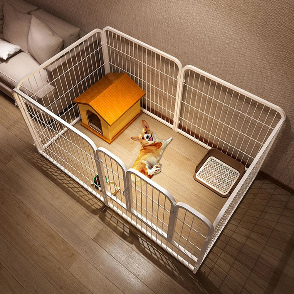 6-Panel Foldable Dog Playpen – Heavy-Duty Pet Exercise Fence for Dogs, Puppies, Cats & Rabbits