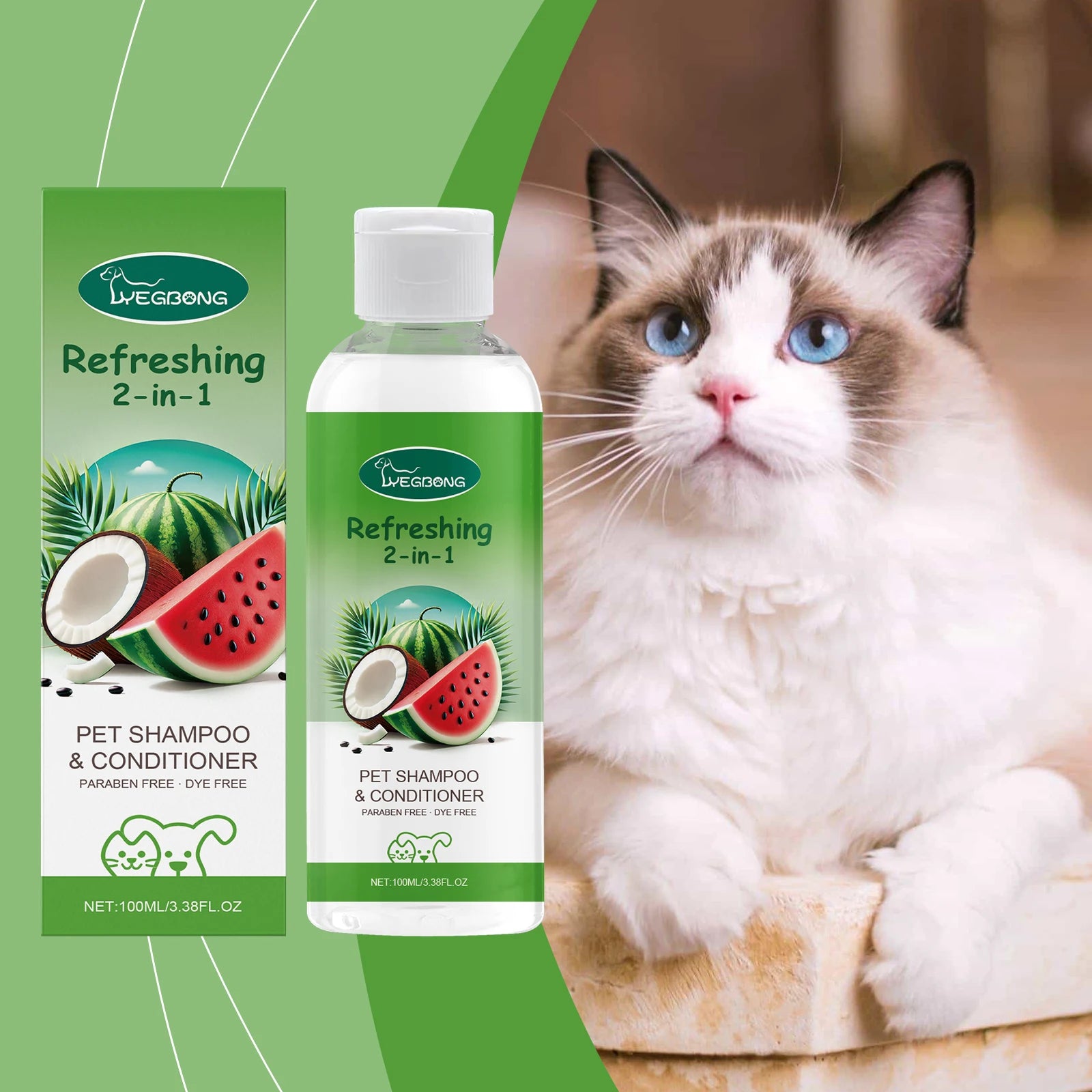Yegbong Multi-Purpose Pet Shampoo & Body Wash – Skin & Hair Care Bath Liquid for Dogs & Cats, Gentle Hygiene & Grooming Wash