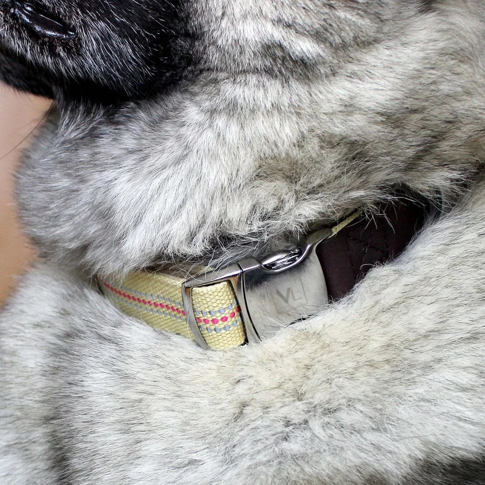 Premium Reflective Large Dog Collar – Adjustable Nylon with PU Leather & D-Ring Leash Attachment