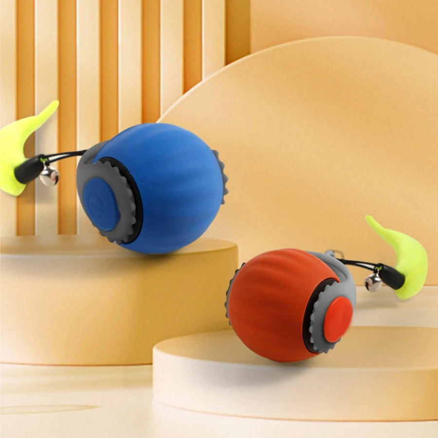 Rechargeable Automatic Cat Ball Toy – Smart Rolling Ball with Faux Tail for Interactive Play