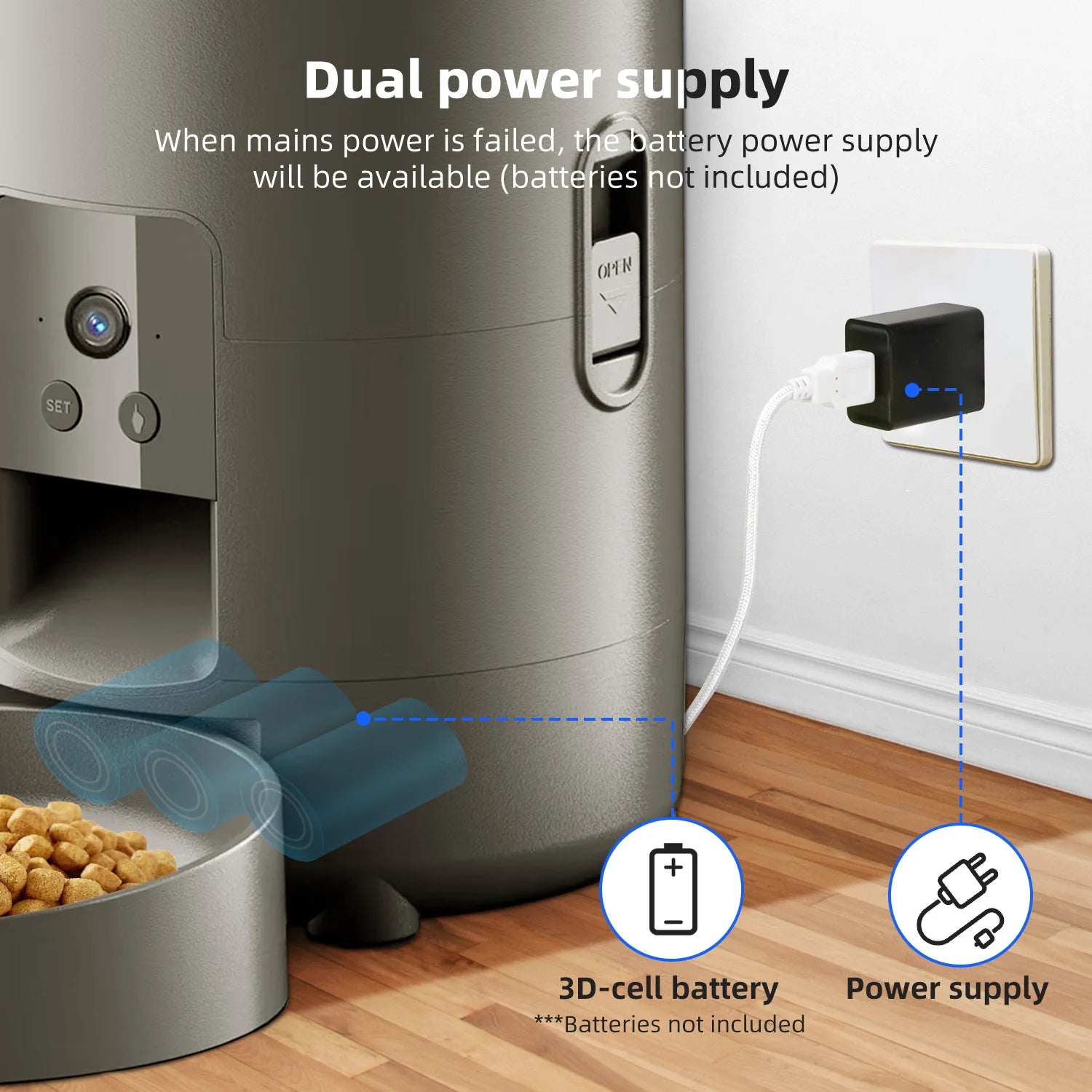 2L Smart Automatic Pet Feeder with WiFi, APP & Camera – Timed Dog & Cat Food Dispenser