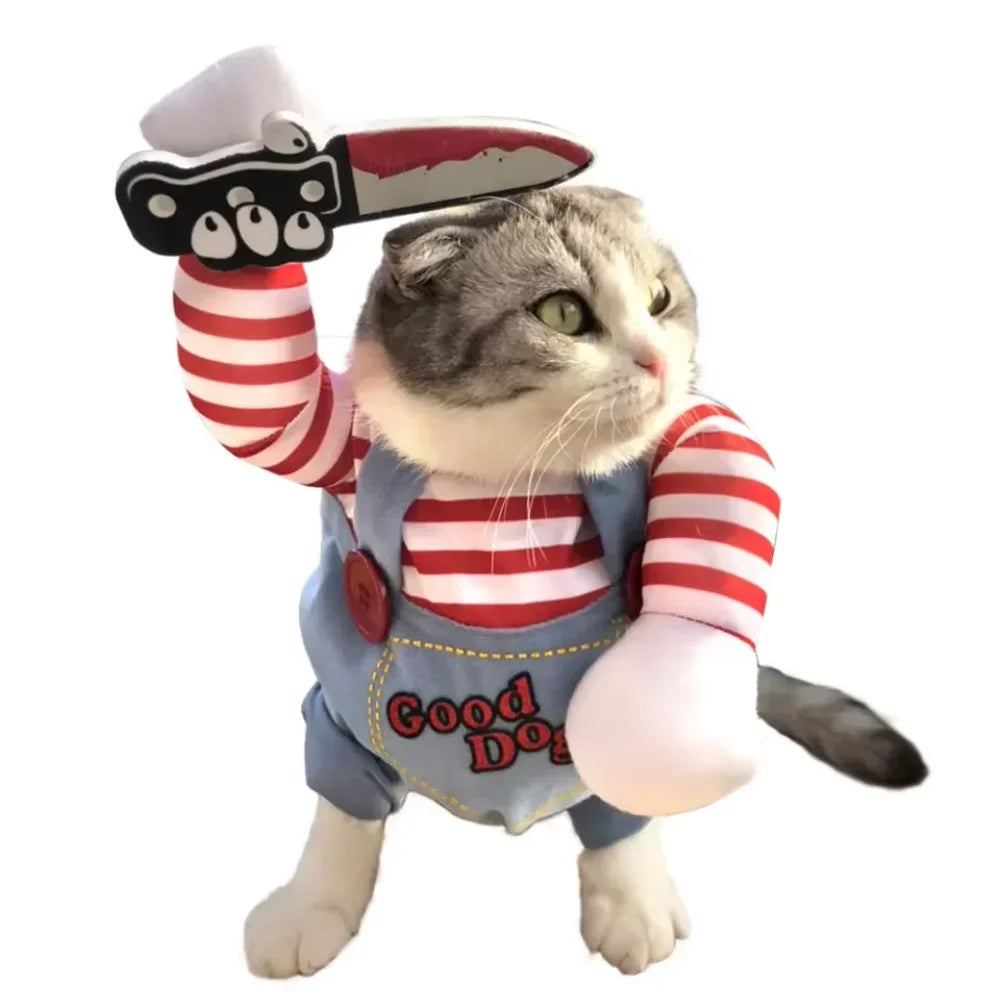 Pet Chucky Costume – Funny Halloween Dog & Cat Cosplay Outfit