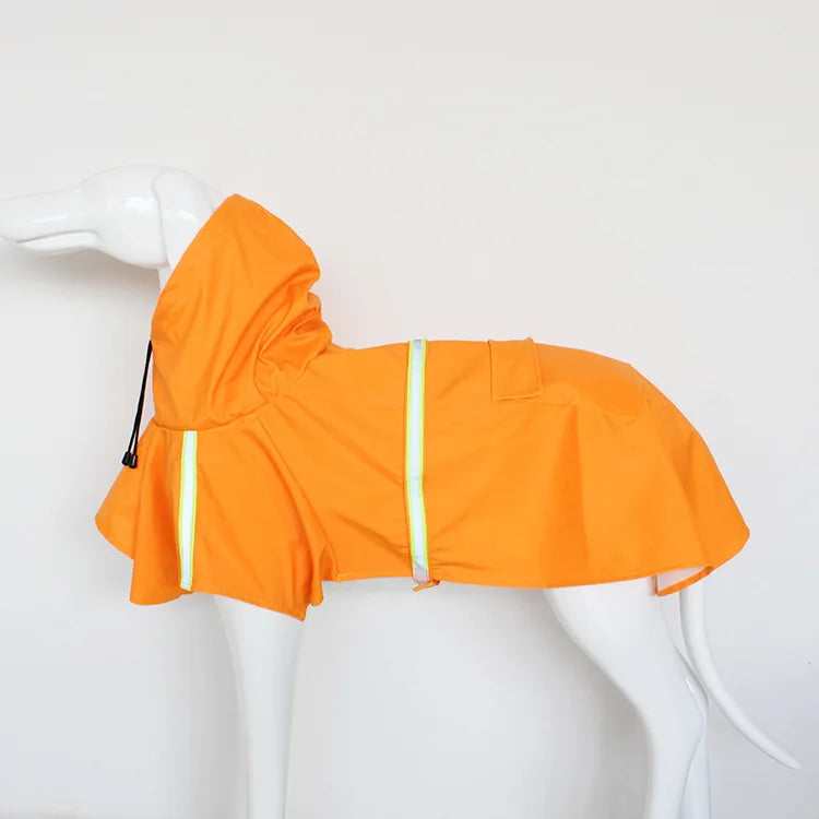 Waterproof Dog Raincoat – Hooded Reflective Cloak for Large Dogs
