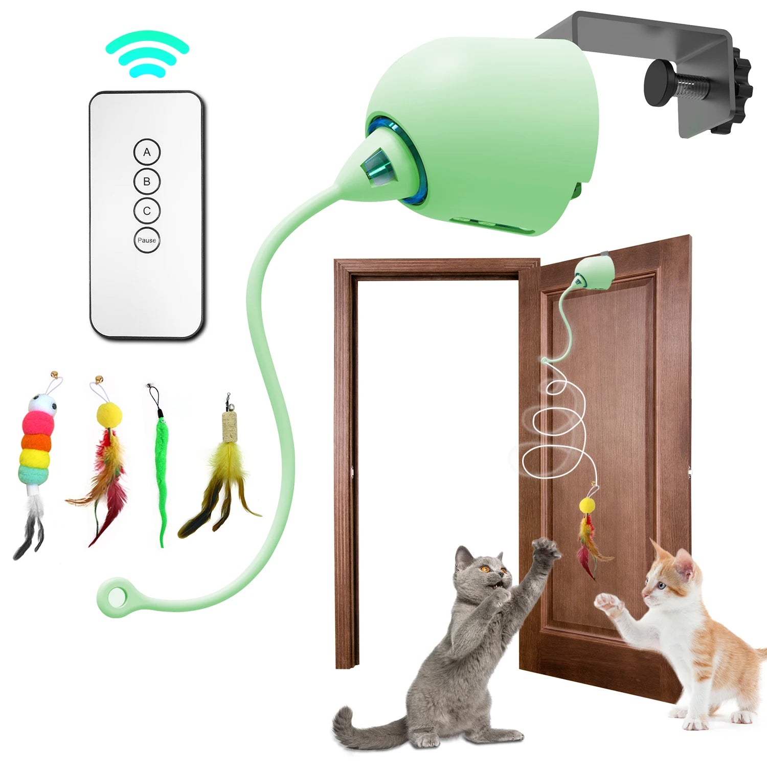 INKZOO Interactive Cat Toy – Smart Whack-A-Mole Kitten Toy with 7 Holes, Automatic Mouse Game for Indoor Cats