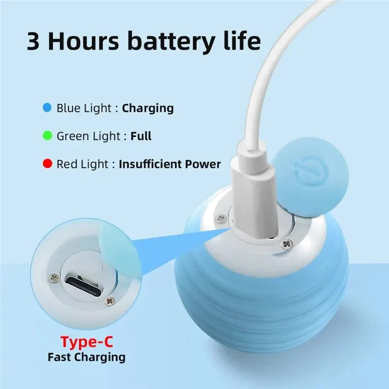 Automatic Rolling Cat Ball – Self-Moving Electric Toy for Kitten Play and Training