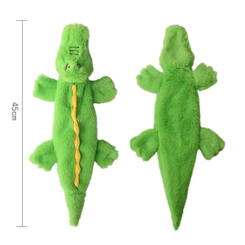 Stuffingless Plush Dog Toy – Durable Squeaky & Crinkle Chew Toy for Dogs (Simulated Animal Design)