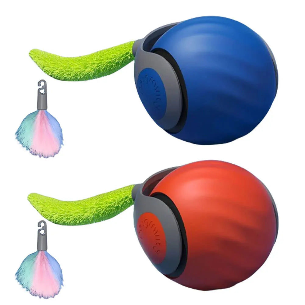Smart Cat Toy Ball – USB Rechargeable Automatic Ball with Replacement Tail, Interactive Cat Toy for Indoor Exercise & Play