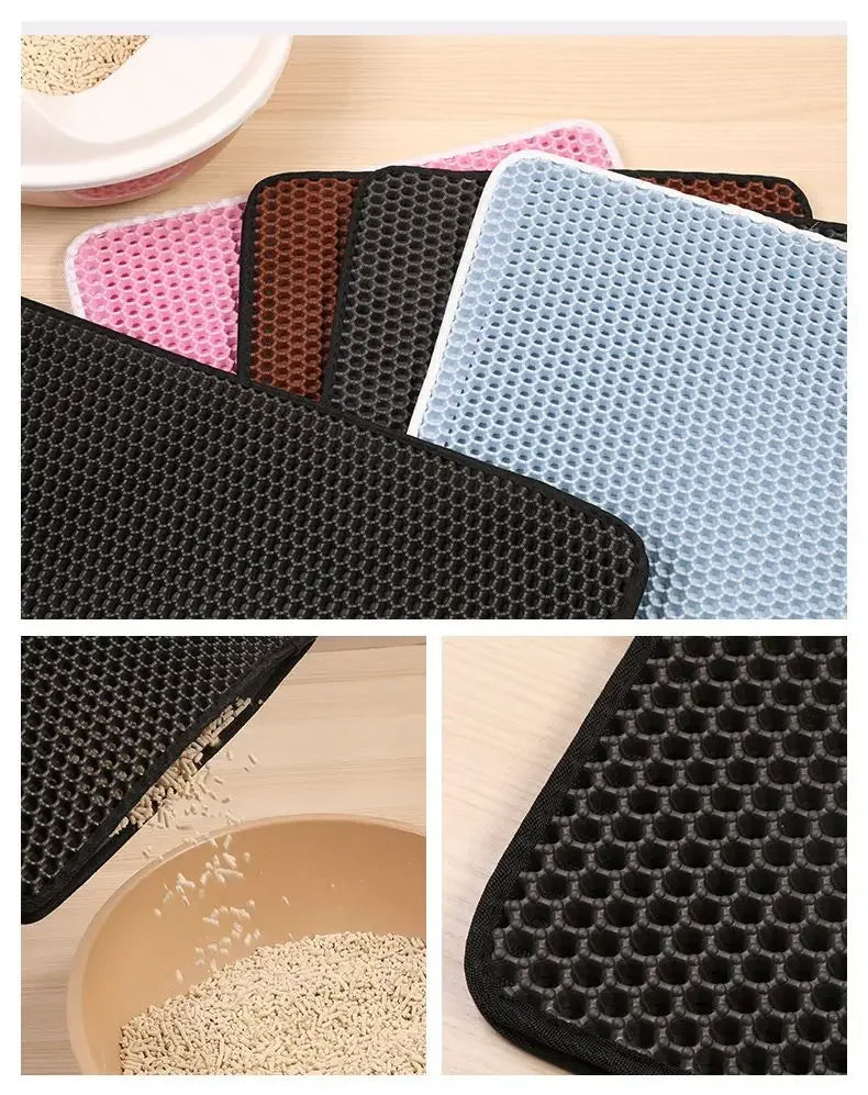 Double-Layer Waterproof Cat Litter Mat – Non-Slip, Washable Trap Pad with Bonus Gift