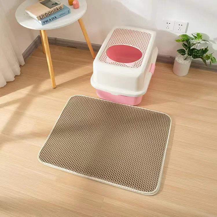 Double-Layer Waterproof Cat Litter Mat – Non-Slip, Washable Trap Pad with Bonus Gift