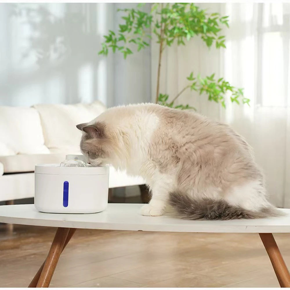 Wireless Charging Pet Water Fountain 2.6L – Smart Automatic Cat & Dog Drinking Dispenser with Filter