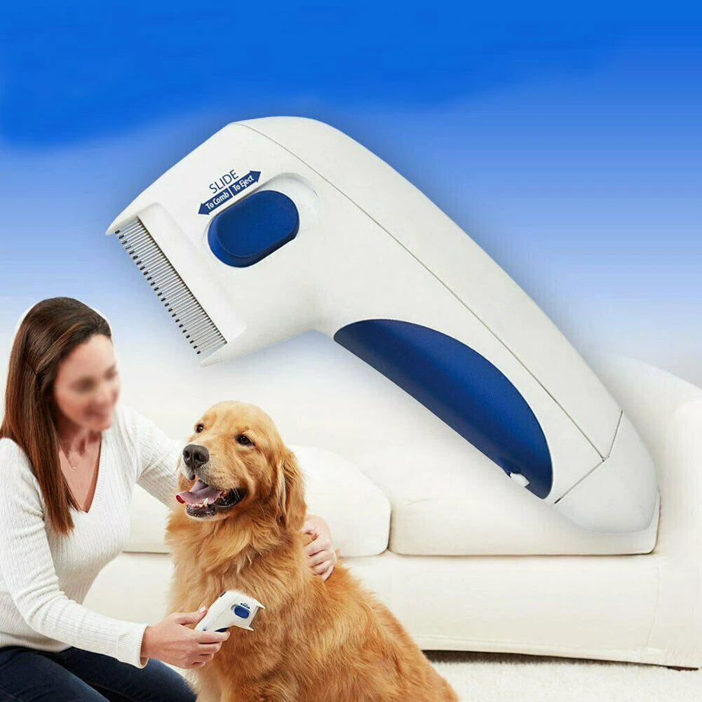 1Pc Pet Licke Electric Tick Remover Comb – Safe & Effective Flea, Tick, and Lice Killer Cleaning Tool for Dogs, Cats, and Small Pets