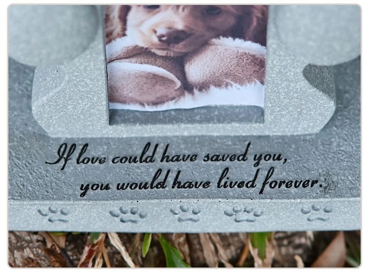Pawprint Dog Memorial Gift – Pet Loss Sympathy Keepsake with Picture Frame & Grave Marker