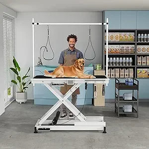 Hydraulic Dog Grooming Table – Heavy Duty Adjustable Table for Large Dogs (330 lbs Capacity)