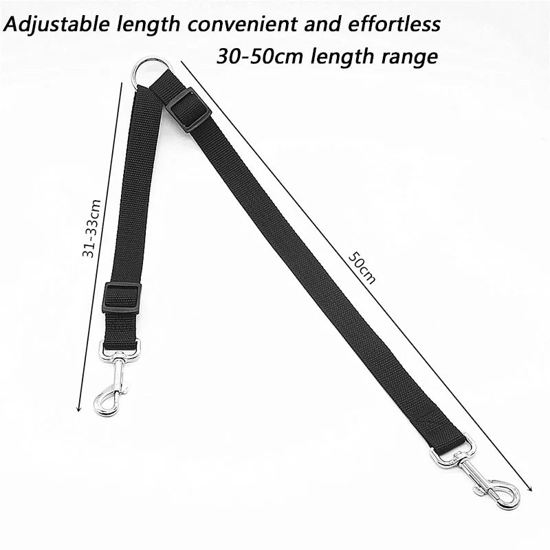 Double Twin Dog Leash Coupler – Adjustable V-Shape Nylon Lead for Walking 2 Dogs