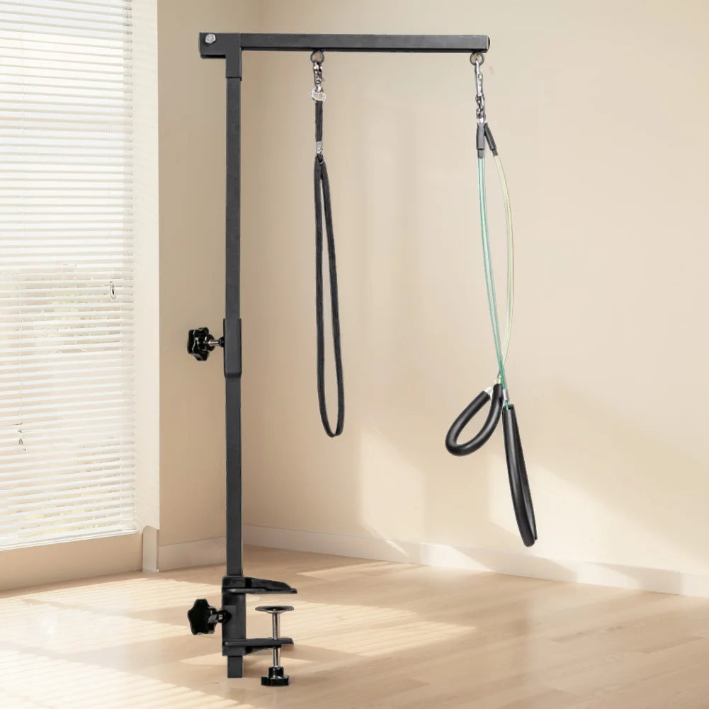 Stainless Steel Dog Grooming Stand with Adjustable Arm & Restraint Rope