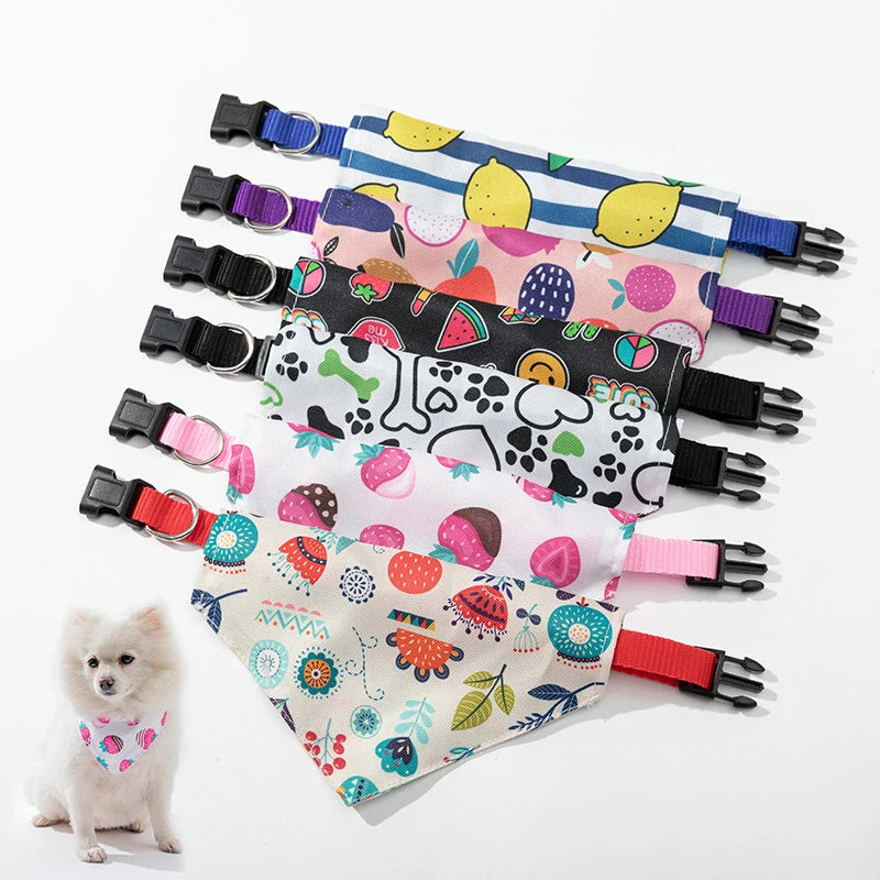 Adjustable Cotton Plaid Dog Bandana – Washable Pet Scarf with Bowtie Collar for Large Dogs & Cats