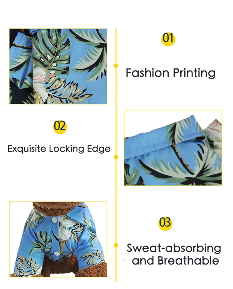 Hawaiian Style Dog Shirt – Tropical T-Shirt Vest for Small & Medium Dogs