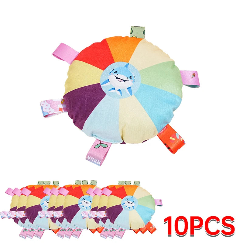Funny Rainbow Plush Flying Saucer Dog Toy – Interactive Flying Disc for Outdoor Training & Chewing