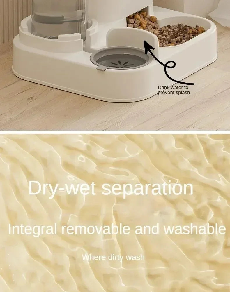 Automatic Pet Feeder & Water Fountain – Large Capacity Food Storage Dispenser for Dogs & Cats