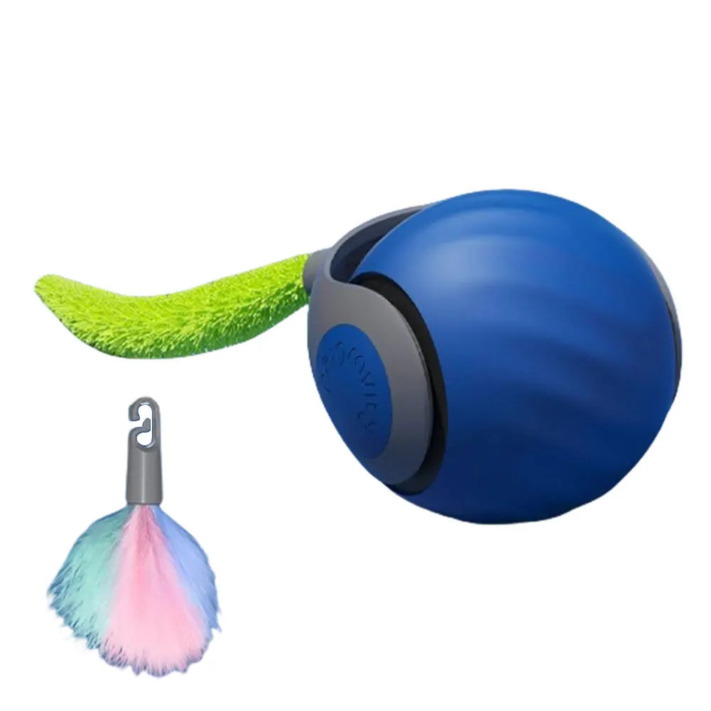 Smart Cat Toy Ball – USB Rechargeable Automatic Ball with Replacement Tail, Interactive Cat Toy for Indoor Exercise & Play