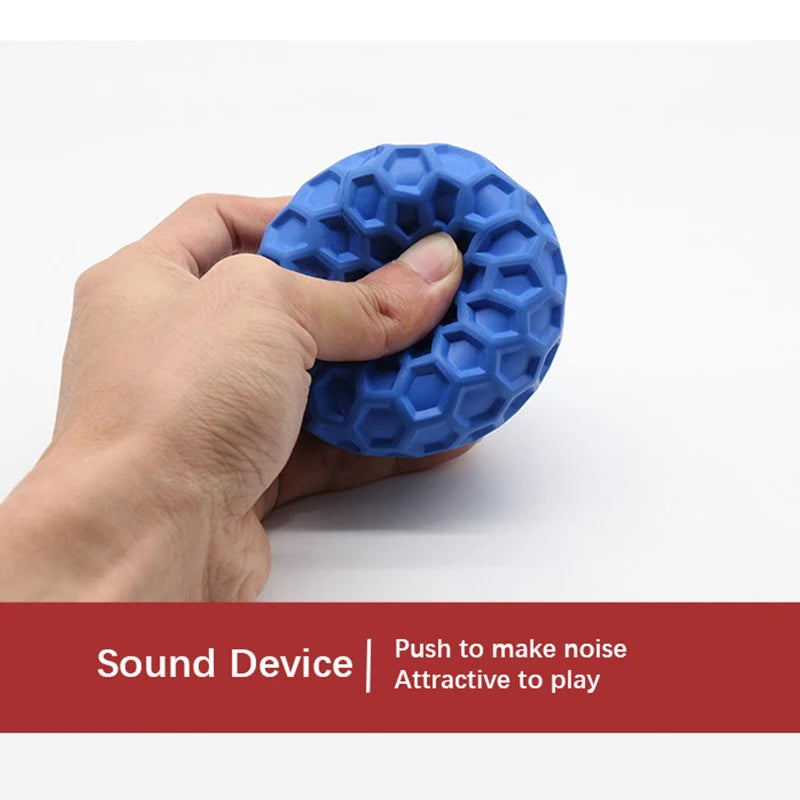 Bite-Resistant Honeycomb Ball Dog Toy – Interactive Rolling Toy with Sound for Teeth Cleaning & Chewing