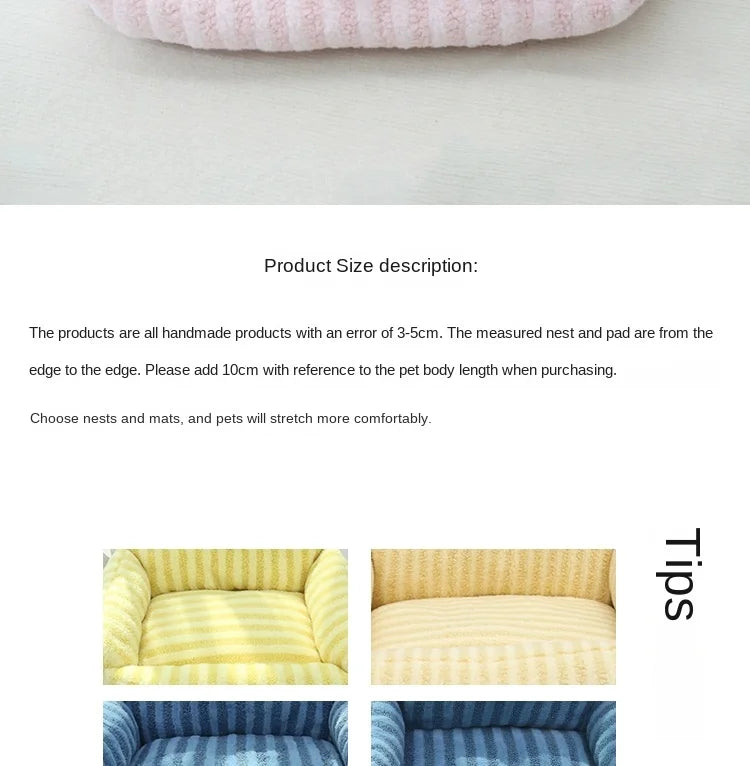 Winter Warm Puppy Sofa Bed – Cozy Cat & Dog Kennel Nest with Cushion Mat