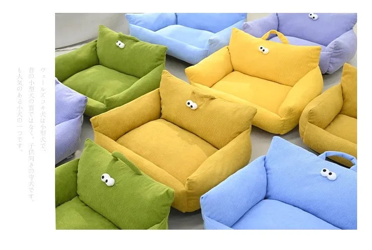 Winter Warm Puppy Sofa Bed – Cozy Cat & Dog Kennel Nest with Cushion Mat