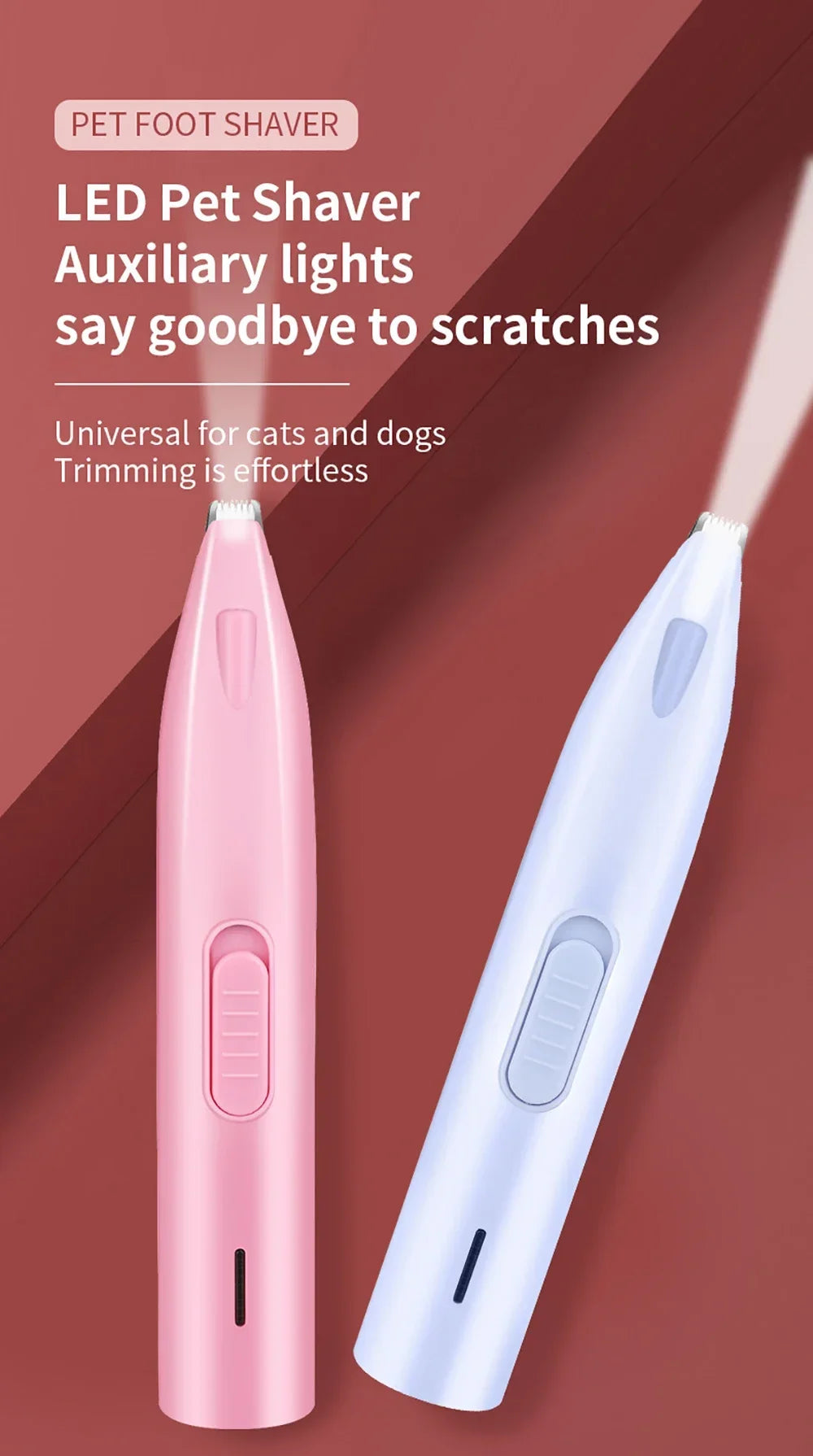 Dog Hair Trimmer – Professional Electric Pet Grooming Clipper for Dogs & Cats, Foot, Ear, Butt, and Paw Hair Cutter