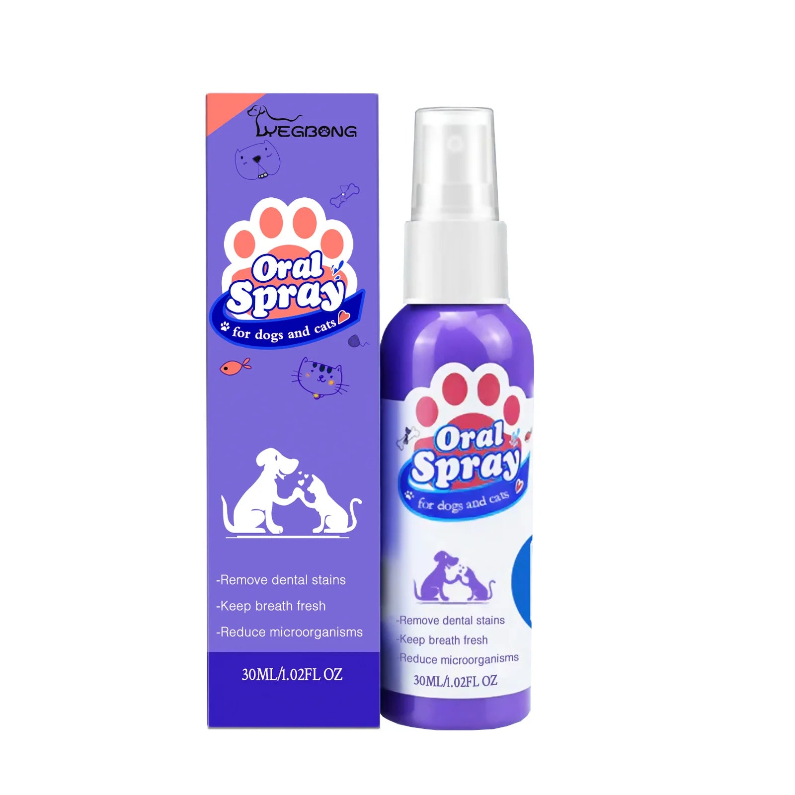 Pet Teeth Cleaning Spray – Oral Care for Cats & Dogs | Fresh Breath, Tooth Stain Removal & Whitening Formula