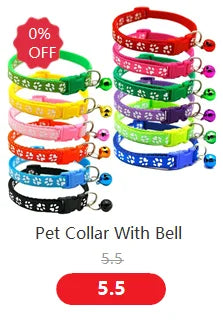 6/12PCS Newborn Puppy & Kitten Identification Collars – Adjustable Footprint Pattern Whelping Collars for Pet Classification