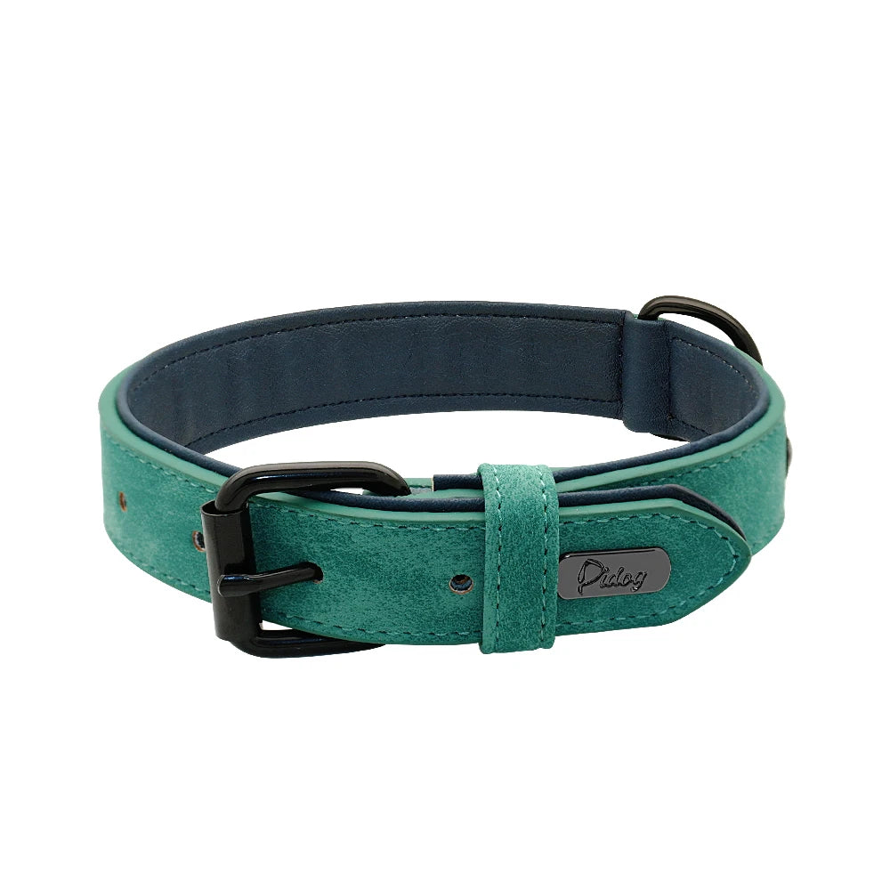 Large Dog Collar – Soft Padded Real Leather Collar for Big Dogs like Rottweiler, Labrador & Pitbull