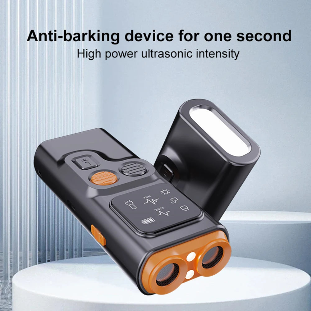 Ultrasonic Dog Bark Control Device – Rechargeable with LED Flashlight