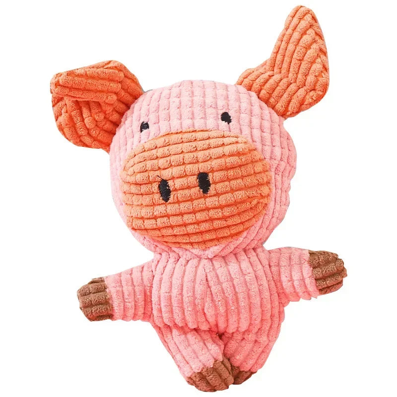 Plush Dog Toy – Bite-Resistant Squeaky Animal Toy for Small, Medium & Large Dogs | Interactive Cute Lion/Rabbit Shape