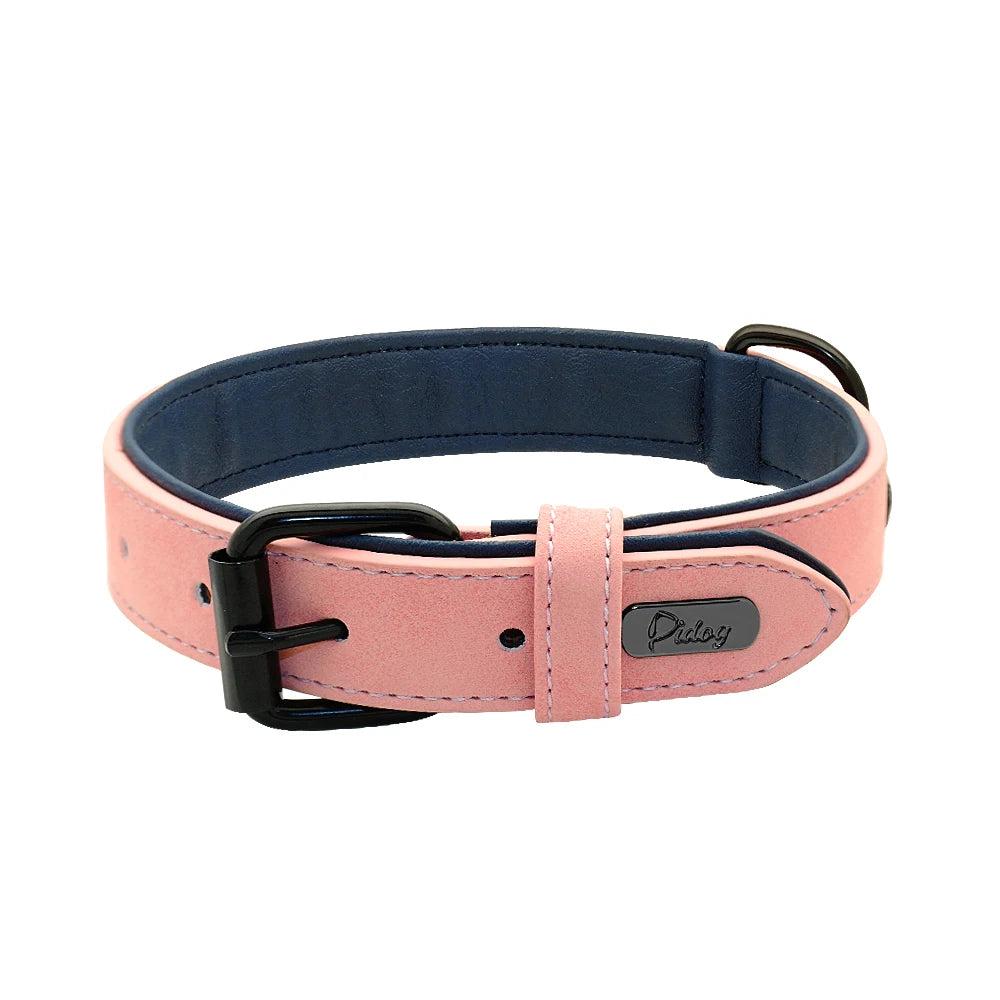 Large Dog Collar – Soft Padded Real Leather Collar for Big Dogs like Rottweiler, Labrador & Pitbull
