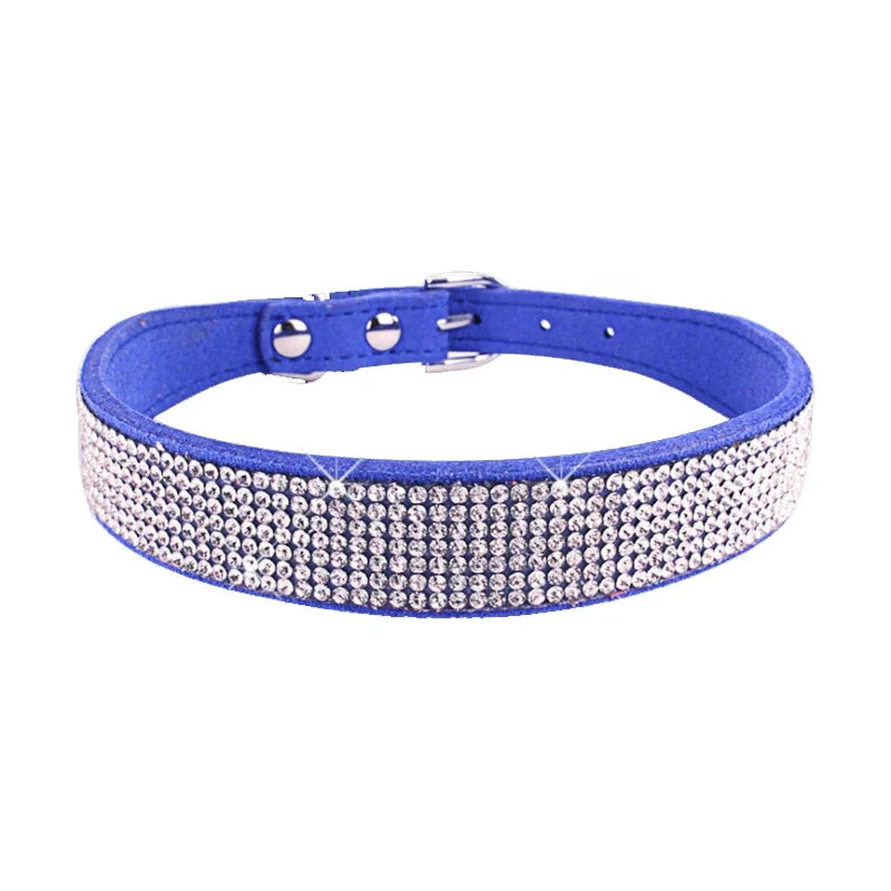 Crystal Glitter Rhinestone Dog Collar – Sparkling Pet Collar with Zinc Alloy Buckle for Small & Medium Dogs and Cats