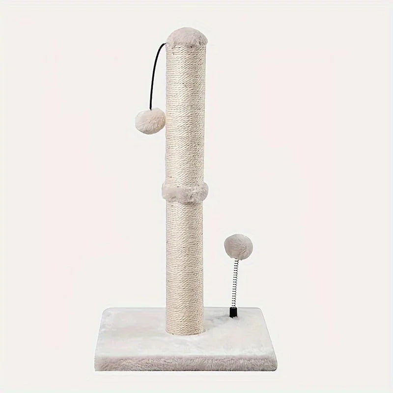 34-Inch High Cat Scratching Post – Premium Indoor Sisal Scratcher with Hanging Ball
