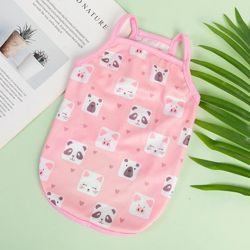 Ultra-Thin Summer Cooling Vest for Dogs & Cats – Breathable Fruit Print Pet T-Shirt (XS–XXL)