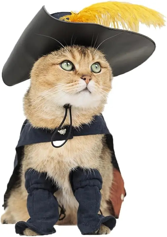 Pet Puss in Boots Costume – Cloak, Hat & Cape Outfit for Cats & Dogs