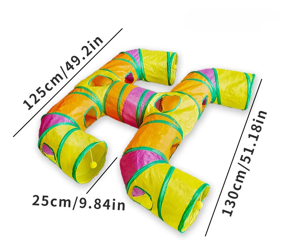 Portable Foldable Cat Tunnel & Tent Set – Large Play Space for Cats, Rabbits, Guinea Pigs & Small Pets